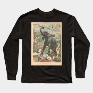 Elephant rampage Crystal Palace London 1900 Long Sleeve T-Shirt